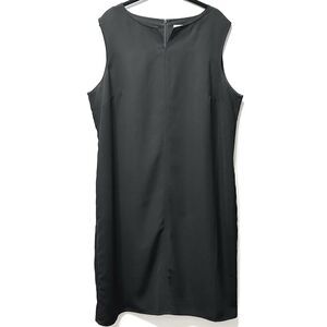 Vintage Stephanie Andrews Dress Women 20 Black Midi Shift Business Casual Office